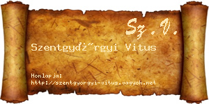 Szentgyörgyi Vitus névjegykártya